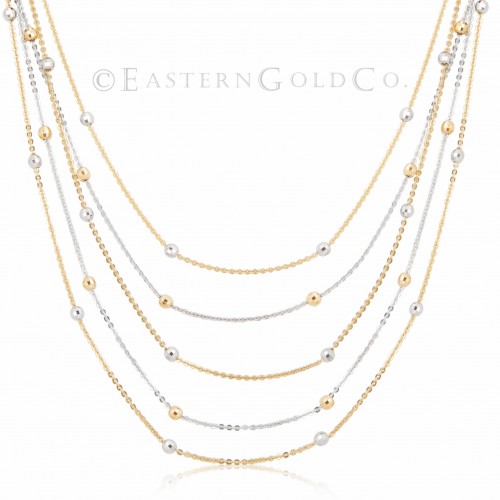 18ct Gold Silk Necklace Set