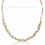 18ct Yellow and White Gold Necklace Set Cubic Zirconia