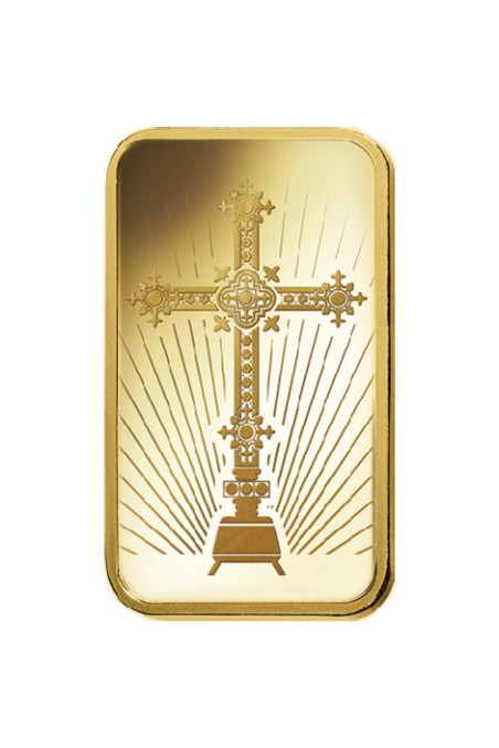 PAMP 5g Religious Romanesque Cross Gold Rectangular Ingot