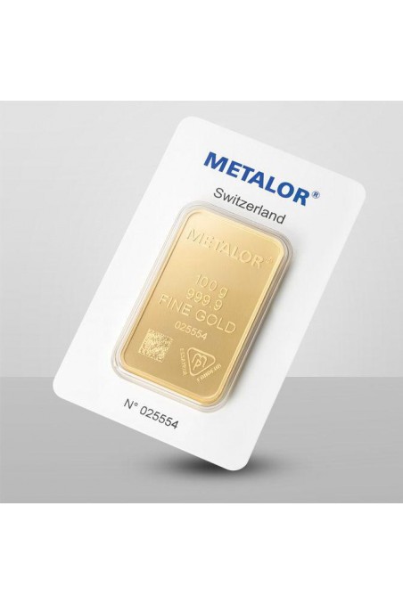 Metalor 100g Minted Gold Bar