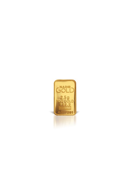 Nadir Metal 2.5g Minted Gold Au Gram Bar 999.9