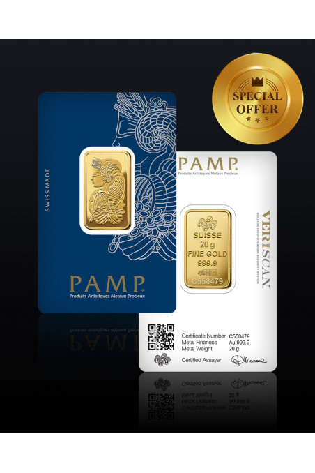 PAMP 20g Fortuna Gold Pack of 5
