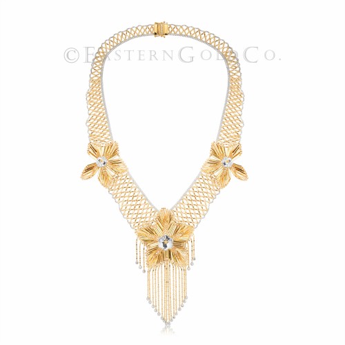 Silk Necklace Set 18ct Gold