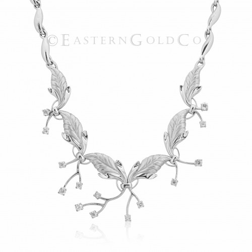 18ct White Gold Necklace Set Cubic Zirconia