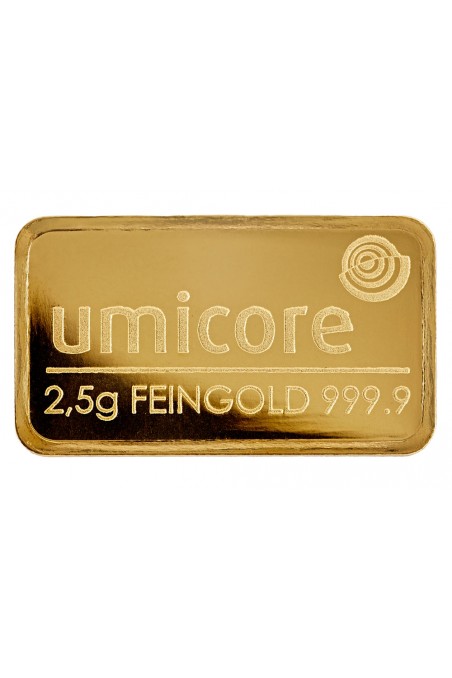 Umicore 2.5g Minted Gold Bar
